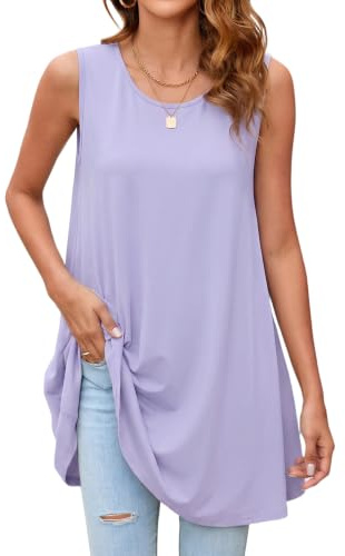 Enmain Women's Tunic Tops Short Sleeve Casual Ladies Tunics Floral Printed Longline Blouses T-Shirts Round Neck Stretch Comfortable S-3XL