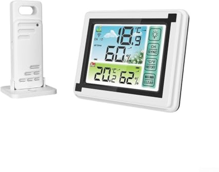 Smart trådlös väderstation med pekskärm för exakt klimatövervakning inomhus och utomhus