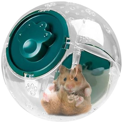 Palla silenziosa per esercizi, ruota trasparente per criceti, portatile da 20 cm, con rotazione scorrevole, giocattolo per piccoli animali domestici, accessorio per animali domestici con design