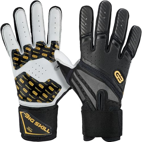 Grip Boost Big Skill 2.0 Gants de football pour adulte Noir/doré Taille XXXL