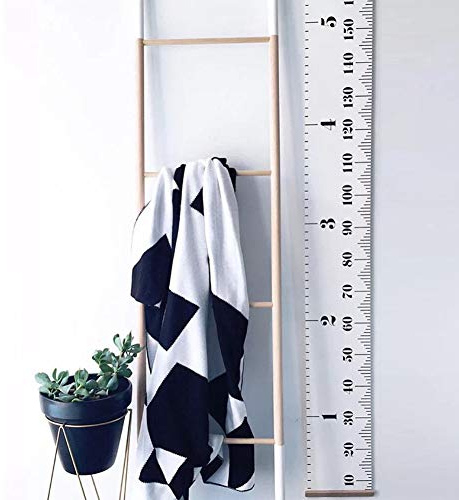 BestMall Babytillväxtdiagram kanvas vägghängande mätlinjaler för barn pojkar flickor rumsdekoration barnkammare avtagbar höjd och tillväxtdiagram 20 x 200 cm