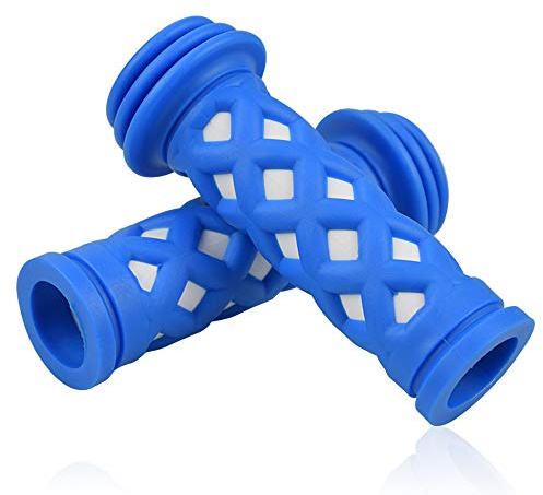 SAPLIZE Kids Bike Handlebar Grips, Shorter Length(4.13), for Kids Girls Boys Bikes, Balance Bikes, Road Bikes,Blue