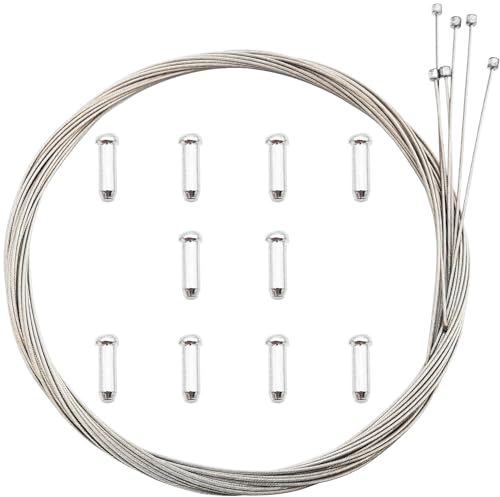 Cavo del Cambio della Bicicletta, CTRICALVER 6 pezzi 2.1M Cavo universale per leva del cambio per bicicletta, con 10 pezzi Cappellini End