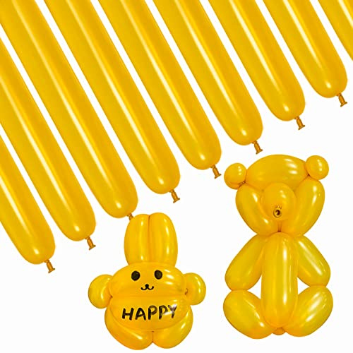 HYKJNBW Long Balloons for Modelling, 260Q Balloon Magic Balloons Twisting Animals Balloons for Wedding Bachlorette Birthday Party Decoration 100cs (gold)