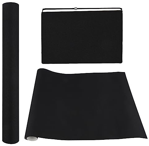 Book Binding Cloth Kits, 40x16in Book Cloth Buckram for Book Binding Boards Durable Book Repair Cloth Strong Fabric Surface and Paper Backed for Books Album Scrapbooking Craft DIY(Black)