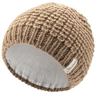 Sterntaler Strickmütze - Softe Unisex Beanie, gefüttert mit wärmendem Baumwollfleece (Bio) - Winter Babymütze Soft Touch - braun, 43