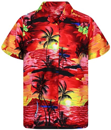 King Kaliko Trend-Hawaii-Skjorta Kortärmad framficka För Män Framficka Stylish Funky Sol Surfbrädor Palms Unisex