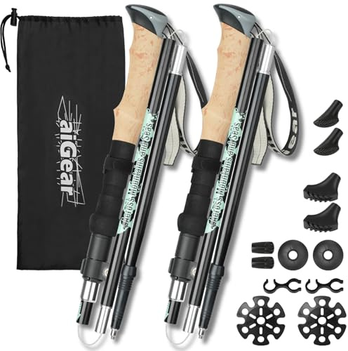 aiGear Bâtons de Marche en Alliage d'aluminium, 2 pièces, 105 à 125 cm