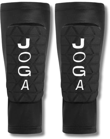 JOGA Shin Pad Sleeves | Adult 14+ | Black | Ultra-Lightweight Shin Guards