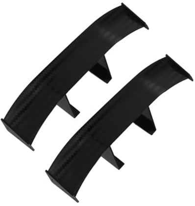 Garneck Aile Arrière de Voiture 2 Pcs en Abs Noir, Mini Aileron sans Perçage, Style Sportif et Moderne pour Décoration Extérieure Automobile