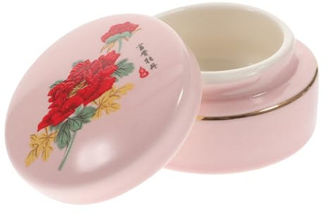 Ipetboom Barattolo Decorativo Porcellana Rosa Contenitore Multifunzionale per Cosmetici Polvere e Crema Viaggi
