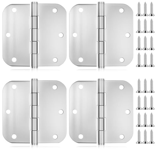 4 PzCerniere per Legno Pesanti, Cerniere per Porte Interne, Cerniere Pieghevoli in Acciaio Inox a Sfera, Cerniera a Vite Pieghevoli, Cerniera per Porte Ante Finestre Cassetti Giardino