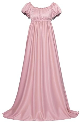 Générique Robe Regency pour femme années 1800 en satin vintage