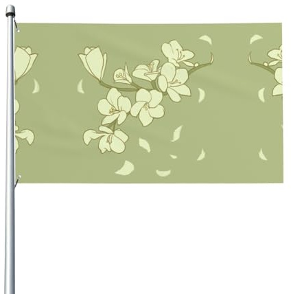 Drapeaux décoratifs d'extérieur imprimés bégonia de dessin animé de 0,9 x 1,5 m, légers et beaux, adaptés pour les terrasses en plein air et les célébrations de festivals.