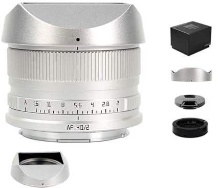 40 mm F2 Vollformat-Autofokus-AF-Objektiv mit großer Blende, kompatibel mit Leica Sigma Lumix Panasonic L-Mount-Kamera S9 S5 S5II(Silver,with Square Hood)