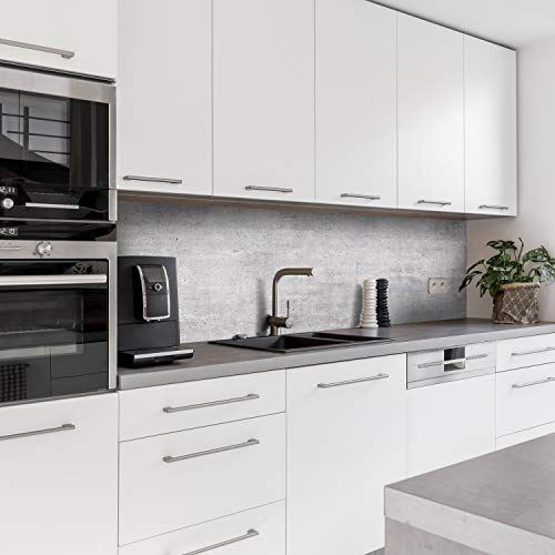 Dedeco köksbakvägg motiv: betong V3, 5 mm hårt skum plastplatta PVC som stänkskydd köksvägg väggskydd vattentät, inklusive UV-lack glänsande, alla underlag, 260 x 60 cm