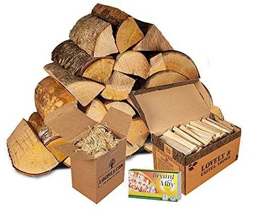 Logpile - Pizza Oven Firewood Starter Kit | 20kg Kiln Dried logs for Outdoor Kitchens, Wood Burners & Stoves | 25cm Kiln Dried Kindling, Natural Firelighters and Matches | Sustainably Sourced Firewood