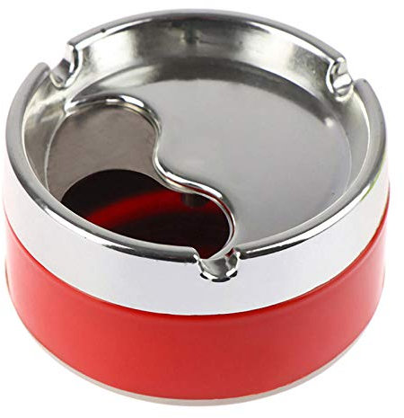 Cendrier Exterieur Cendrie Ashtray Ornements 1Pc Acier Inoxydable Rouge Orange Invoquable Couvercle De Rotation De 360 ​​Degrés Rotation De La Corrosion De La Corrosion De La Corrosion Cendrier-Rouge