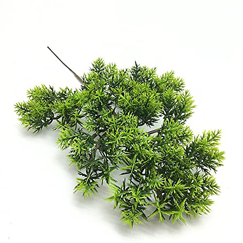 ZYLLZY 6 st simulering bonsai tallgrenar, konstgjorda gran grenar gör-det-själv bonsai tillbehör, mörkgröna falska tallnålar blad plast Thuja-grenar för juldekorationer