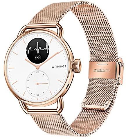 TRUMiRR Kompatibel mit Withings ScanWatch 38mm Armband, 18mm Mesh Gewebtes Edelstahl Armband Quick Release Metall Uhrenarmband für Withings Steel HR 36mm/Move/Steel, Fossil Stella/Carlie Gen 6 Hybrid