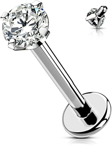OUFER Body Piercing Piercing per Labbro con Filettatura Interna Helix orecchino 16 G Trago orecchino Piercing Gioielli Grado 23 Titanio Trago elica Conchiglia Piercing Bar Labbra
