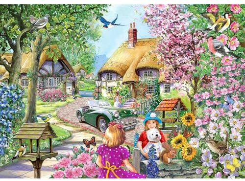 The House of Puzzles - Best Friends Jigsaw - Big 500 Piece Jigsaws For Adults, Extra Large Pieces, Artist Illustrated, Scenic Landscape, Deluxe Puzzle Gifts
