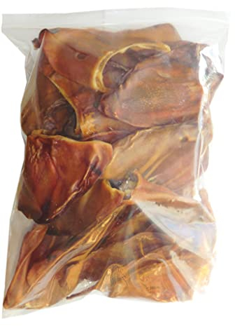 Kaureks Natur Hundeleckerlies, Schweineohren 1 kg, wie Rinderohren für Hunde, Kauartikel, Kausnack, Rinderkopfhaut
