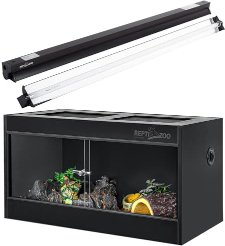 REPTI ZOO T5 HO UVB Lighting Combo Kit 10.0 24W with 68 Gallon PVC Reptile Enclosure