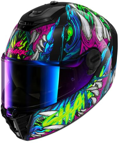 SHARK, Casco Moto Integrale SPARTAN RS SHAYTAN Black Green Violet, M