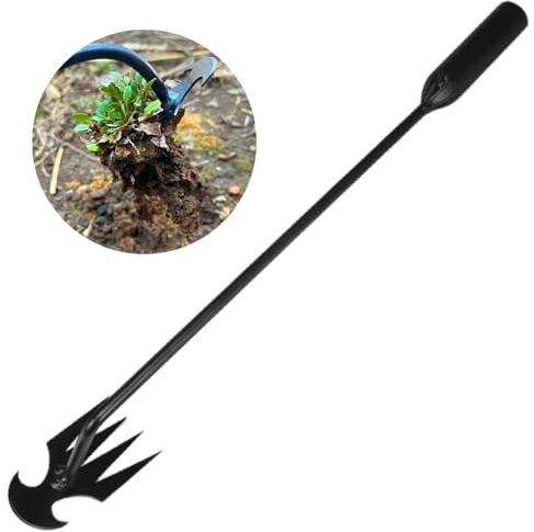 MOTEERLLU Weeding Artifact Uprooting Weeding Tool Gardening, 4-Claw Manganese Steel Weed Puller Garden Hand Weeder Tools, Weed Picker Grass Remover Tool