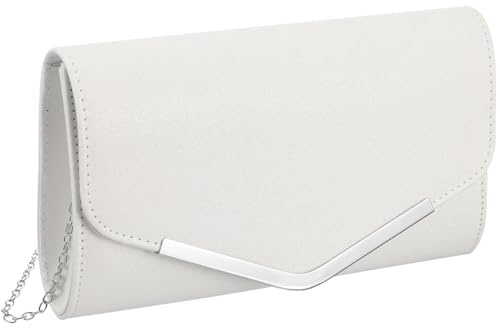 Bolso de mano blanco para mujer, bolso pequeño cruzado de noche, bolso de mano para mujer, bolso formal de fiesta, bolso de moda, bolso plateado, bolso grande para novia, bolso negro portátil, White,