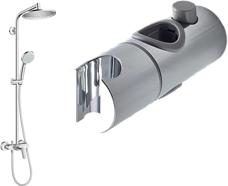 Soportes para alcachofa de ducha - 18-25 mm ajustable soporte de ducha para alcachofa de mano, soporte giratorio de 360 grados, boquilla para asiento de botón, enchufe medio, manguito deslizante