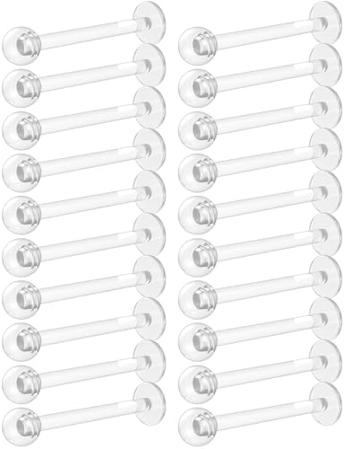 ZAMXHUG piercing- 20 pcs Effacer piercing plastique UV Flexible Acrylique Labret Bague à Lèvres Tragus Helix Cartilage Boucle D'oreille Stud Barbell Piercing Bijoux