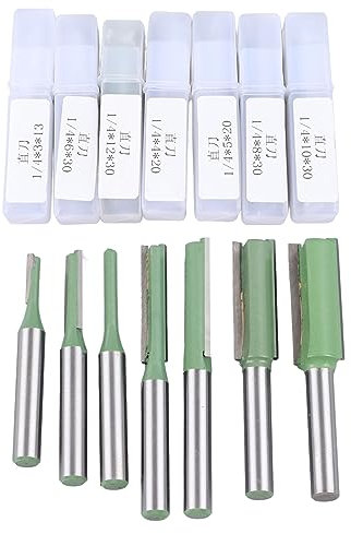 Mavaol Set di 7 punte per fresa in carburo, rifilatura di precisione, scanalatura e finitura fine, impugnatura ergonomica, per fai da te e lavorazione del legno professionale