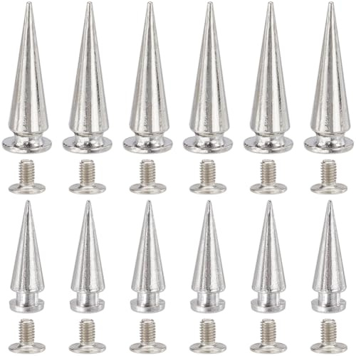 GORGECRAFT 30 uppsättningar 2 storlekar 28 mm 20 mm silver läder punk nitar metallisk kon spikdubbar skruv punk rock träd läderarbete dubb skruv på kon nitar för läder kläder jackor skor