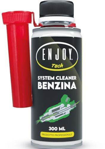 ENJOY TECH System Cleaner Benzina 300 ml | Additivo per Motori Benzina | Pulisce Iniettori, Riduce Consumi e Fumosità e Migliora Avviamento e Prestazioni | Made in Italy
