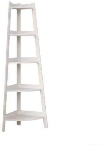 Eawfgtuw Scaffale angolare industriale a 5 ripiani con struttura in metallo, espositore per libreria, scala, organizer per soggiorno, camera da letto, bagno, piante, decorazione per la casa