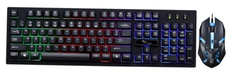VERDANVERSE Kit Clavier et Souris Gaming Filaire USB Rétroéclairé, Mécanique, Touches 104 et Souris Lumineuse, pour Ordinateur, Bureau ou Café