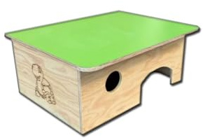 Casetta per tartarughe di terra in legno multistrato, resistente alle intemperie, senza fondo, ventilazione regolabile ricorevo casa chalet villetta gabbia terrario rettili e serpenti 43x30x23 cm