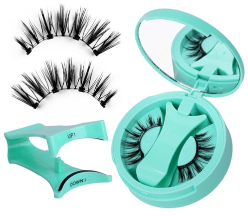 JHAZUN Set De 2 Pares De Pestañas Magnéticas, Magnetic Lashes, Pestañas Postizas Naturales Magneticas, Magnetic Eyelashes With Applicator, Sin Pegamento