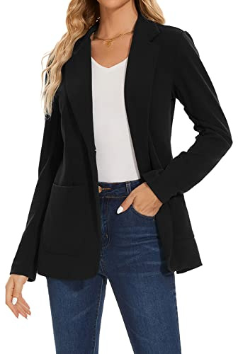 MINTLIMIT Women's Blazer Suit Jacket, Notched Lapel, One Button, Patch Pockets, Mint, Standard Length, Polyester, Long Sleeve, Business&Casual
