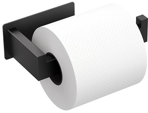 Auxmir Self Adhesive Toilet Paper Holder, Toilet Roll Holder, Matte Black
