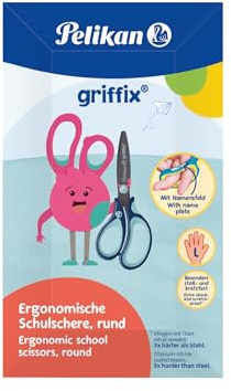 Pelikan griffix Schulschere rund, Schere für Linkshänder, blau, 1 Stück