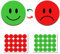 Doppelseitige Kühlschrankmagnete, Smiley-Gesicht für Kühlschrank, rote Magnete und grüne Magnete, 2-in-1, 3 Packungen