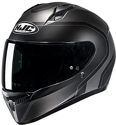 Motorcycle Full Face Helmet HJC C10 Elie Motorbike Unisex Adult Rider ECE 22.06 Approved and Pinlock Ready Visor Crash Helmet (Black,M)