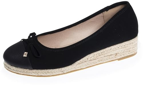 Isotoner Ballerines Femme à Talon de 4 cm, très Confortables, 40, Noir
