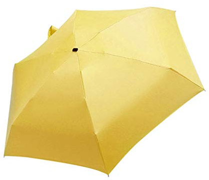 Luckywaqng Parasol plat pliable - Équipement de pluie léger - Parapluie de poche transparent (jaune, taille unique)