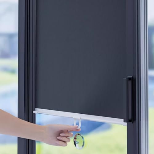 Estor Enrollable Oscurante con Ventosa Sin Taladro Cortinas Enrollables Etráctil para Ventana Sin Taladrar Cortinas Opacas Portatiles para Hogar,Cortinas de Privacidad (45cmx125cm(17.7inx49.2in))