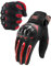 Motorradhandschuhe, Winter Fahrradhandschuhe, Touchscreen Vollfinger Handschuhe für Herren Damen, Motorrad Handschuhe mit Knöchelprotektor, für Motorrad, Fahrrad, Roller, Mountainbike (Rot)