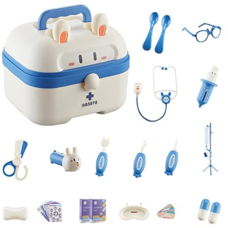 Kids Doctors Set,Pretend Play Toys Dentist Kit Dentist Toys for Kids with Simulation Stethoscope Educational Toys Gifts Medical Carry Case Toddler Medical Toy Kit for 3+ Years Old Kids Boys